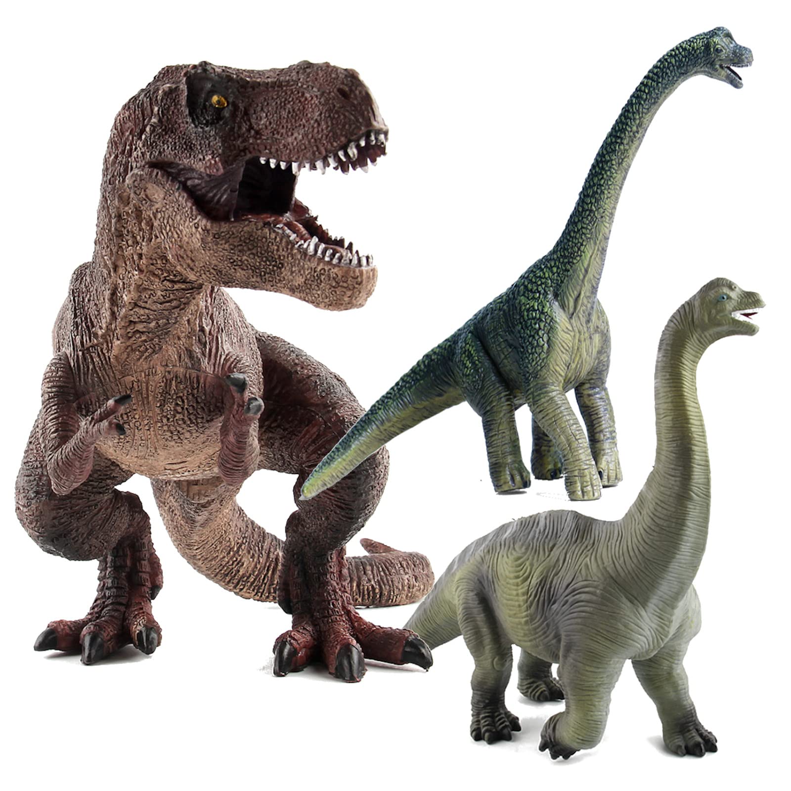 UTST 恐竜 おもちゃ ブラキオサウルス ティラノサウルス フィギュア きょうりゅう 6+ (ブラキオサウルス2体＋赤Trex)